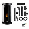 Anna kanalisierbarer Pelletofen – Komplettpaket mit Anschlussset hinten, 12 kW