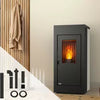 Vulcano Silenzio UP Pelletofen – Komplettpaket mit Anschlussset oben, 9,2 kW